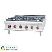 Stainless Steel Counter Top Gas Range with 6-Burner
