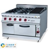 Gas Range With 4-Burner & Lava Rock Grill & Gas Oven