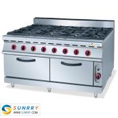 Gas Range With 8-Burner & Gas Oven & Cabinet