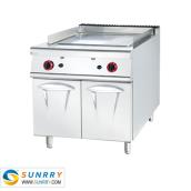 Stainless Steel Gas Griddle top With Cabinet(1/3 Grooved)