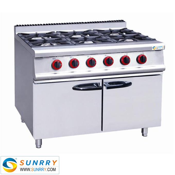 Gas Range With 6-Burner & Cabinet