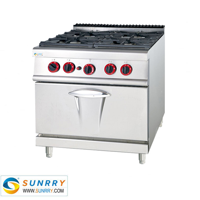 Stainless Steel Gas Stove With 4-Burner and Gas Oven