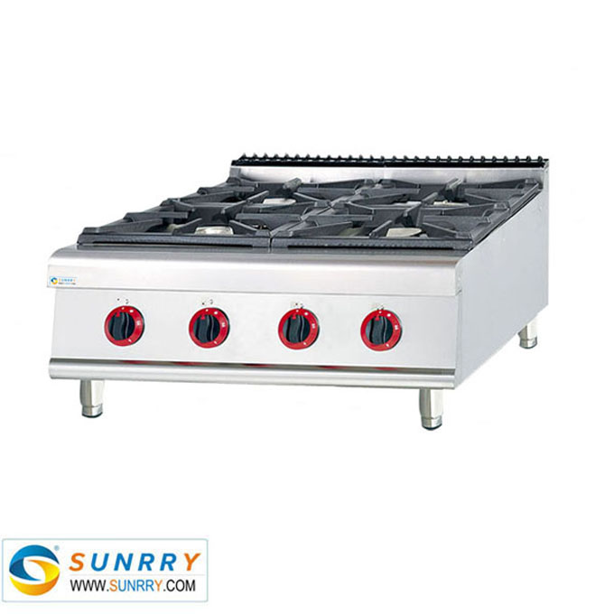 Stainless Steel Counter Top Gas Range with 4-Burner